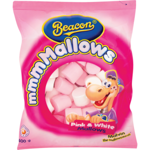 BEACON PINK&WHITE MARSHMALLOWS 400GR