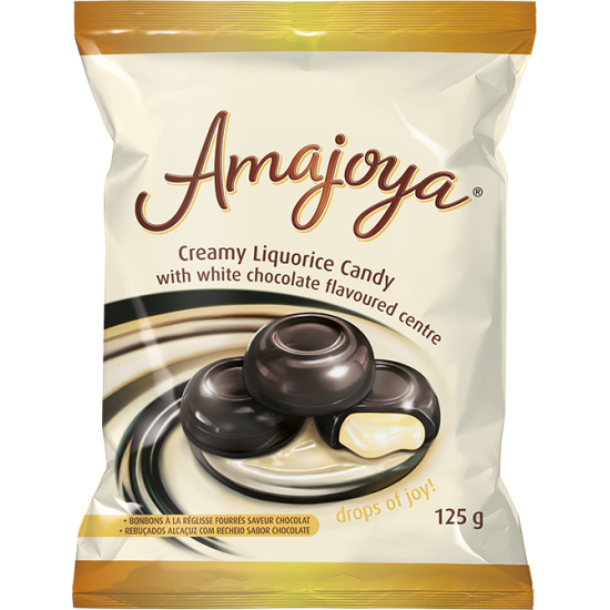 AMAJOYA LIQUORICE WHITE CHOC 125GR