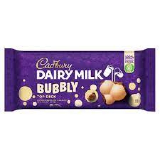 CADBURY D/MILK BUBBLY TOP DECK 150GR