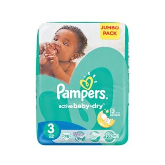 PAMPERS ACTIVE BABY JP S3 76EA