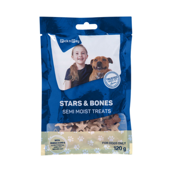 PNP SEM/MOIST TREATS STARS&BONES 120GR